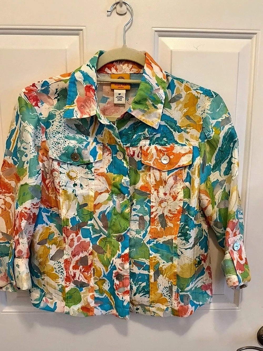 Ruby Rd. Floral Print Jacket Size 8P Like New